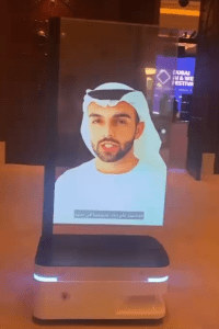 Advertising screen robot