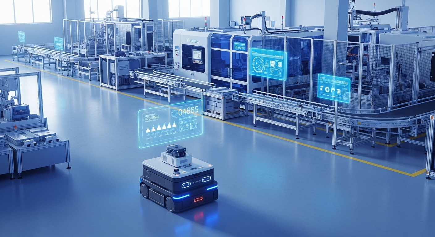 Reeman AMR robot in smart manufacturing facility