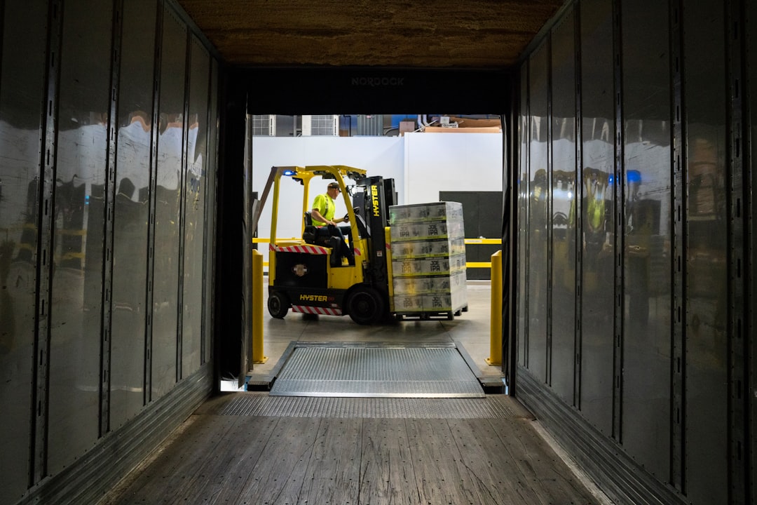 Autonomous forklifts operating in modern warehouse facility